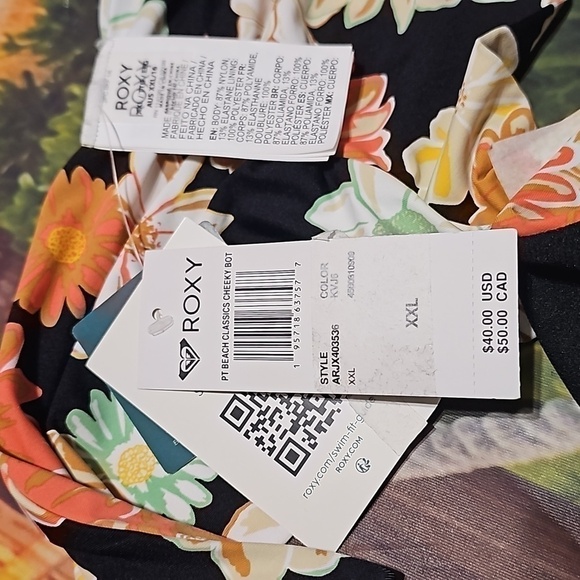 Roxy Floral Swim Bottoms Size XXL NWT - Picture 4 of 5